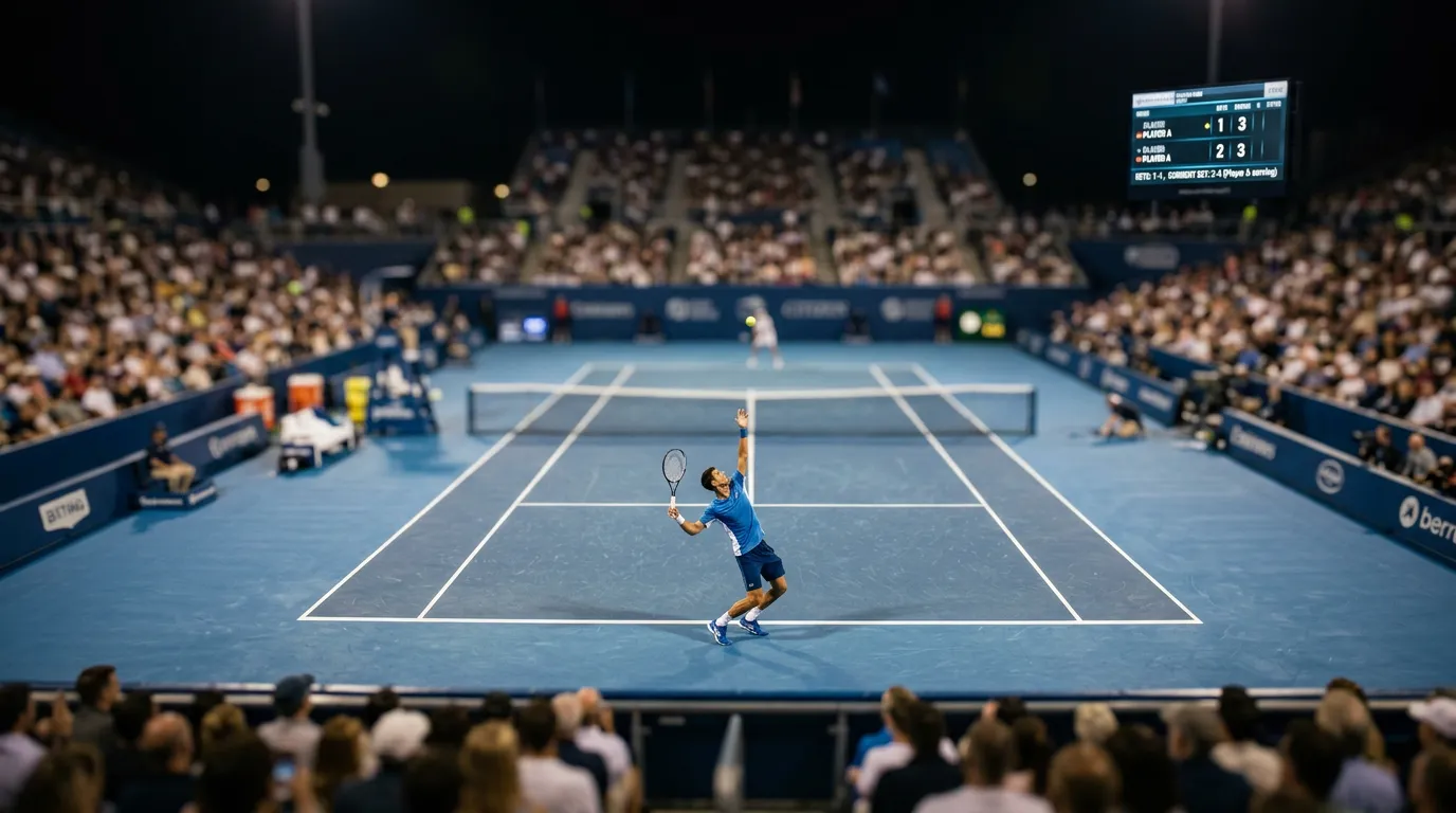 Apuestas en vivo en tenis con indicadores de momentum durante un partido